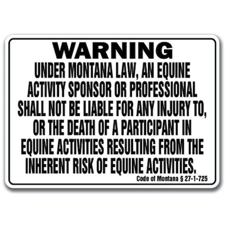 Signmission 14 in Height, 10 in Width, Plastic, 10" x 14", WS-Montana Equine WS-Montana Equine